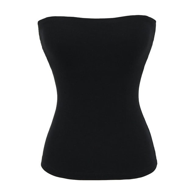 Timegard Hauts Tube pour Femmes Couleur Unie Confortables Slim Sans Bretelles Sans Manches Tee Décontracté