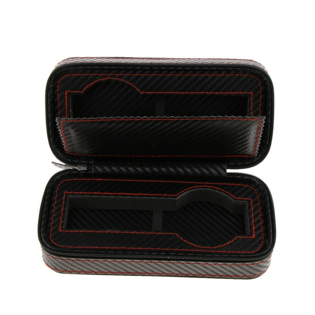 lionlar Étui de Rangement pour Montre - Cuir PU, Couleur Noire Noir-2 Compartiments