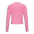 thumbnail image 3 of ShomPort Long Sleeve Shirts for Women Round Neck Solid Color Tops Slim Casual Tee T-Shirts (Pink 39), 3 of 5