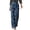 Dark Blue, variant on Women's Casual Wide Leg Jeans with Large Polka Dot Print Pink S