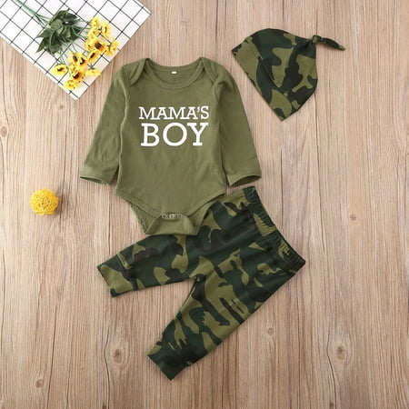 

Fanvereka Baby Girls Clothes Set Letter Print Romper Camouflage Pants Bow Hairband