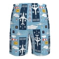 thumbnail image 6 of Kll Airplanes And Aviation Signs Men'S Casual Summer Beach Shorts Hawaiian Shorts With Pockets-X-Large, 6 of 9