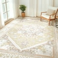 thumbnail image 3 of 9'x12' Area Rugs, Machine Washable Non Slip Area Rug for Living Room, Soft Low Pile Vintage Print Pattern Indoor Bedroom Thin Carpet, Cream, 3 of 7