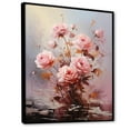 thumbnail image 2 of Designart "Pink love Roses Bouquet" Floral Floater Framed Wall Art Living Room, 2 of 7