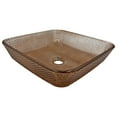 thumbnail image 2 of 90210 Kitchen and Bath 16" Brown Glass Square Vessel Sink For Bathroom Vanity, 2 of 8