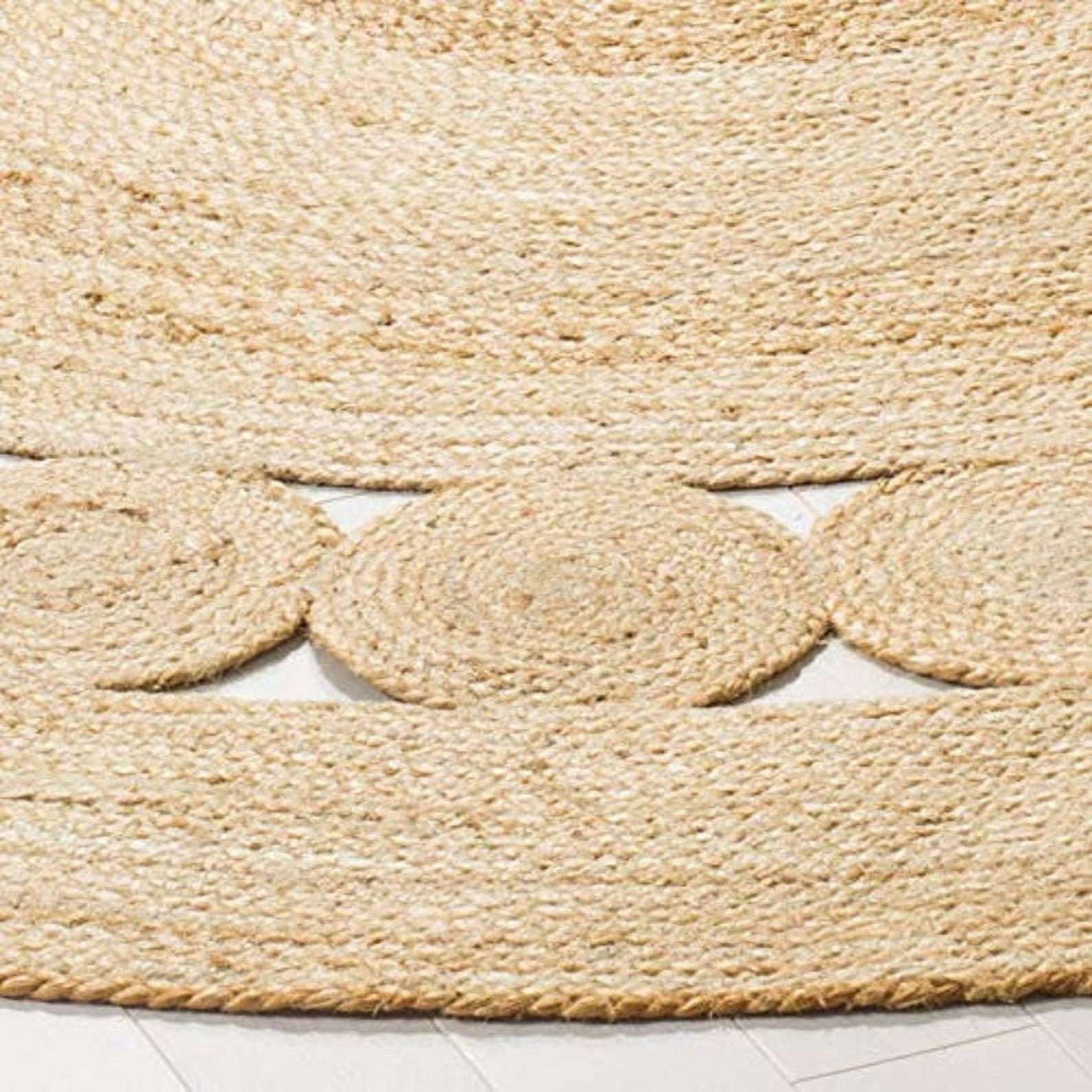 Handmade Braided Natural Pure Jute Tikki Round Rugs Size 2 x 2 Feet Round