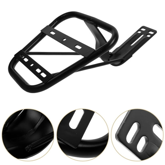 HOMEMAXS Black Bicycle Storage Box with Stainless Steel Rack for Electric Bikes Adjustable Tail Rack Set of 1