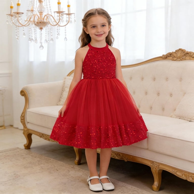 red sequin tutu dress Red sequin dress with multicolored skirt
