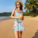 thumbnail image 3 of Easygdp Colorful Donut para Vestido Transpirable de Mujer, Vestido Suelto de Manga Corta con Pliegues y Bolsillos para el Verano, 3 of 7