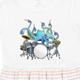 thumbnail image 4 of Inktastic Cute Blue Octopus Drumming Girls Toddler Dress, 4 of 5