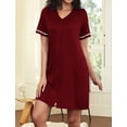 thumbnail image 2 of Ekouaer Women Zipper Robes Short Sleeves Housecoat Lightweight Bathrobes Zip Up Robe Casual Nightgown with Pockets, 2 of 6
