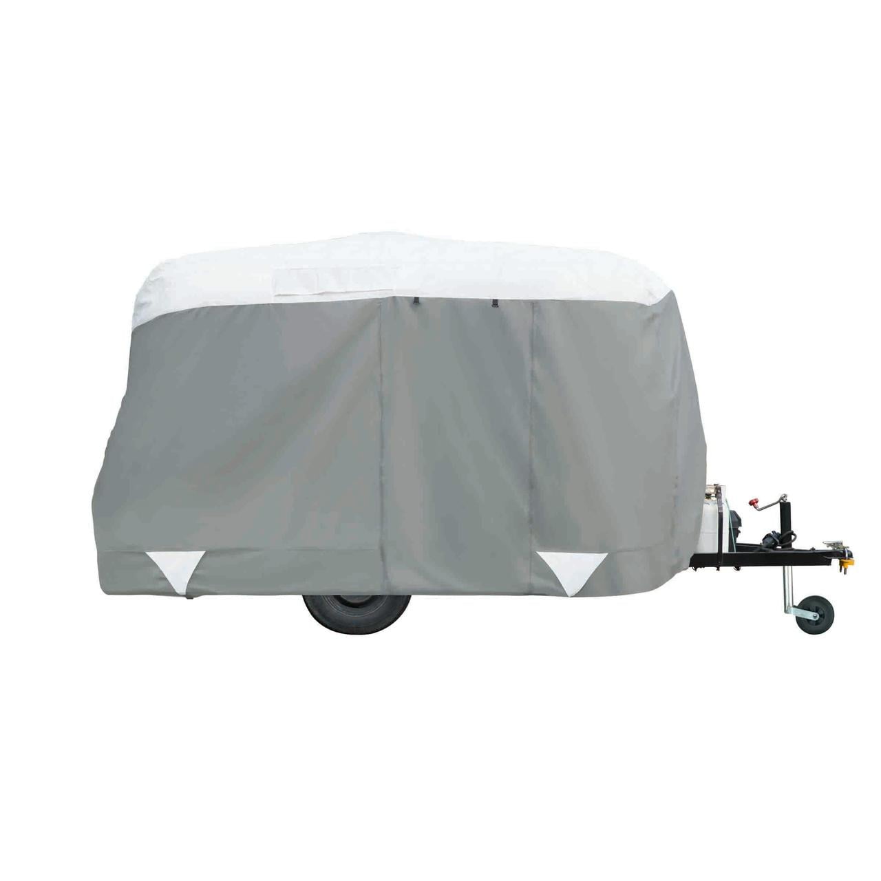 Classic Accessories OverDrive PolyPRO 3 Molded Fiberglass Travel Trailer Cover, Fits 8' - 10' Trailers - Max Weather Protection with 3-Ply Poly Fabric Roof RV Cover