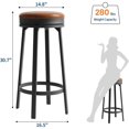 thumbnail image 5 of 2/4 PCS Home Kitchen 360° Swivel Bar Stool Set of 4, PU Leather Upholstered Counter Height Bar Stool with Metal Footrests, Mid Century Modern Barstool for Kitchen, Dinig Rooms, Apartments, 5 of 8