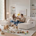thumbnail image 5 of Leumius 130" U Shaped Sectional Couches with Chaise,Modern Deep Seat Boneless Corduroy Cloud Modular Sofa for Living Room,White, 5 of 8