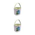 thumbnail image 3 of Ounissouiy Bolsa de conejito Cesta de Pascua de gran capacidad Regalo dulce Aspecto lindo Cubos de vacaciones Cola de conejo Bolsas con asa de verde huevo 2Conjunto, 3 of 6