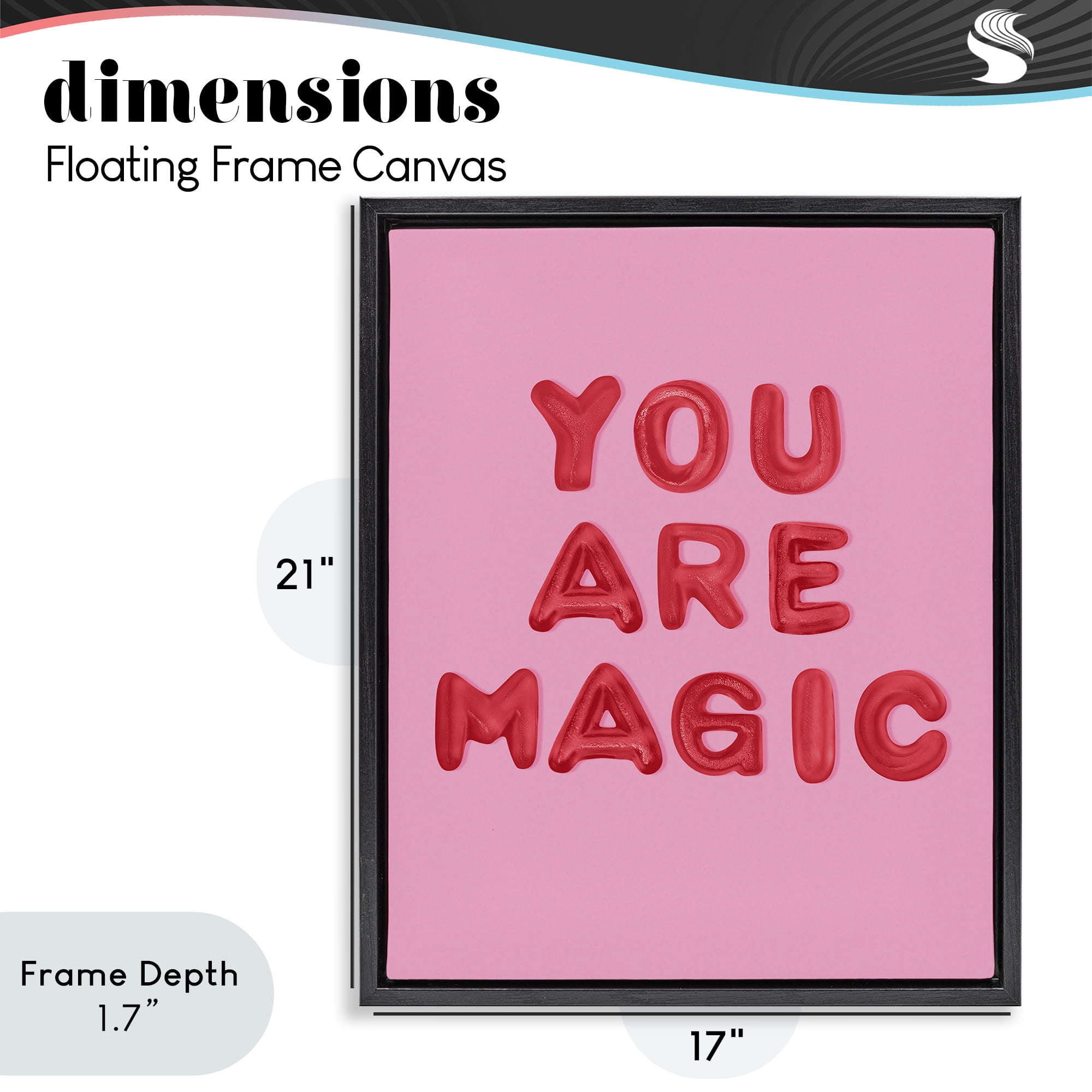 Stupell Industries You Are Magic Red & Pink Black Framed Floater Canvas Wall Art, design by LISH Creative