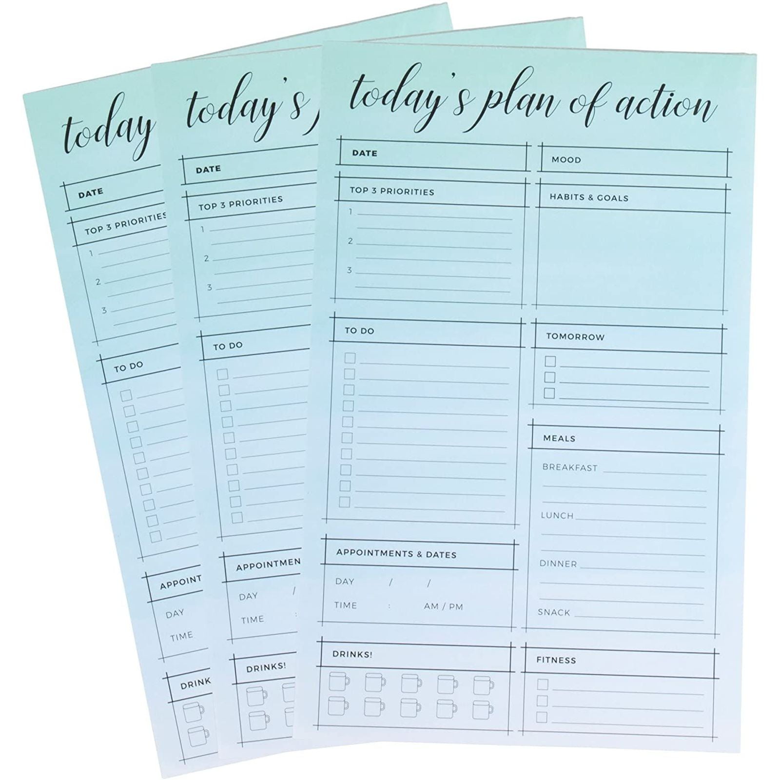 Daily Planner Notepad 3Pack TearOff Daily Planner Pads, Including