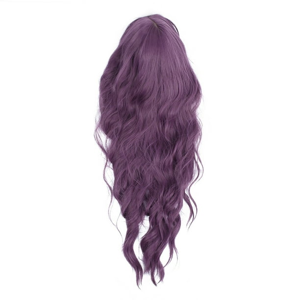 Peluca morada Nikou para mujer ajustable larga ondulada 66 cm