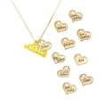 thumbnail image 3 of Delight Jewelry Acrylic Large Yellow Cheer Megaphone - Large Goldtone Aunt Heart Charm Necklace, 17.5"+2" Extender, 3 of 5