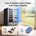 thumbnail image 3 of BODEGA Stainless Steel 24 inch Dual Zone Wine Refrigerator Upgraded 88 Cans 25 Inch 19 Bottles Built-in and Freestanding Wine Cooler, 3 of 8