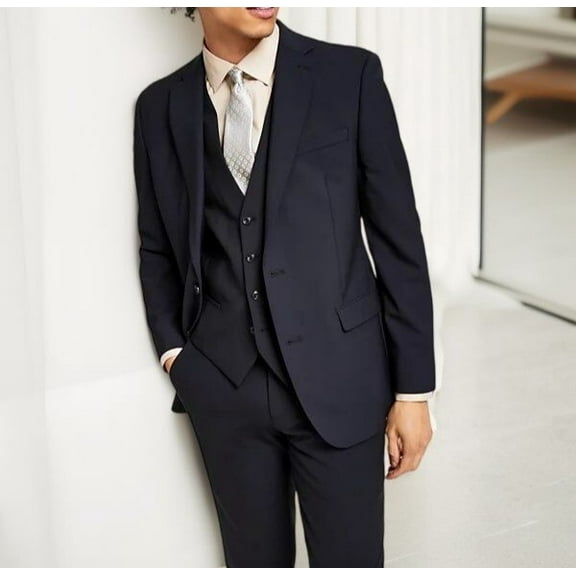 Bar III Mens Slim-Fit Solid Suit Jack Black 44R Wool