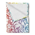 thumbnail image 2 of Floral Soft Flannel Fleece Throw Blanket, Colorful Ornamental Damask Flowers Pattern Abstract Swirled Design Artwork, Cozy Plush for Indoor and Outdoor Use, 50" x 60", Multicolor, by Ambesonne, 2 of 5