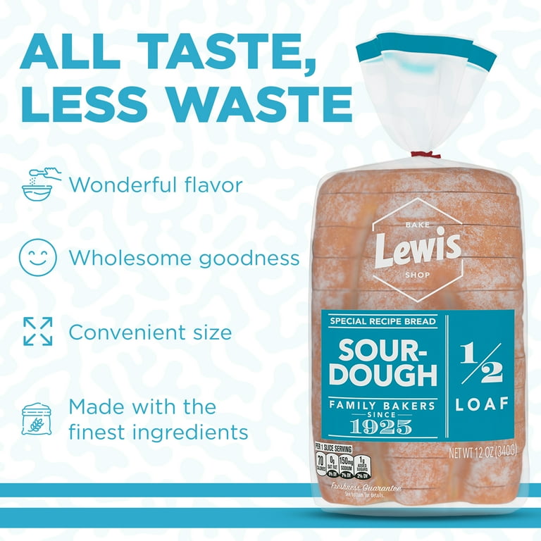 Lewis Bake Shop Sourdough Half Loaf Bread, 1/2 Loaf, 12 oz