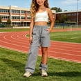 thumbnail image 2 of Hudaneo Girls Cargo Hiking Pants Kid Convertible Zip-Off Outdoor Pants with Drawstring & Pockets Water Resistant Joggers, Gray 11-12 Years, 2 of 6