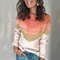 thumbnail image 3 of comerut Long Sleeve Knitted Sweater Loose Fit Knitwear Stripes Patchwork Warm Sweater Jumper Ladies Clothing, 3 of 8