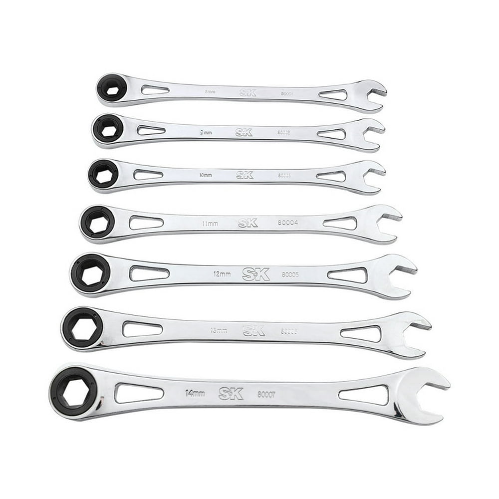 SK Professional Tools XFrame 6 Point Metric Ratcheting Combination