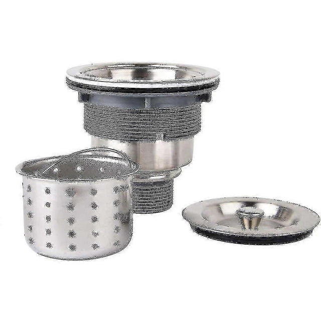 3-1/2-inch Kitchen Sink Strainer With Removable Deep Waste Basket/strainer Assembly/sealing Lid, Stainless Steel