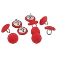 thumbnail image 1 of Uxcell 10 piezas 16L botón de tela cubierto de 10 mm 3/8" redondo con shank de metal, botones de costura de satén para manualidades de bricolaje para trajes de boda, vestidos, blusas, suéteres, rojo, 1 of 7