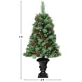 thumbnail image 4 of Costway 4 ft Christmas Entrance Tree with Pine Cones Red Berries and Glitter Branches, 4 of 9