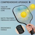 thumbnail image 2 of Pickleball Paddles Set Of 2, Fiberglass Surface, Turquoise Marble Pattern, 4 Balls & Bag, 2 of 5
