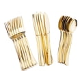 thumbnail image 4 of Juego de Cubiertos Grandes de Polipropileno de 36 Piezas, Tenedores, Cuchillos Y Cucharas Dorados., 4 of 8