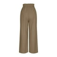thumbnail image 4 of Wycnly on Sale Pants for Women Womens Drawstring Elastic Waist Pants Casual Solid Pleated Loose Wide Leg Palazzo Trousers Ladies Fall Lightweight Pocket Long Pants, 4 of 6