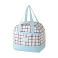 thumbnail image 3 of Bowayaoa Classic Plaid Insulated Lunch Bag, Thick Aluminum Foil Waterproof Bento Tote, Portable Handheld Food Storage Bag for Office Commute Outdoor Picnic Daily Meal Carrying, 3 of 7
