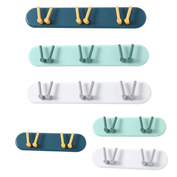 Worallymy Soporte para cepillos de dientes gancho para baño estante de almacenamiento montado en la pared soporte para cepillos colgantes 2 ganchos color blanco Worallymy JD735815567