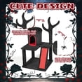 thumbnail image 4 of ZephyPaws Halloween Cat Tower Cat Tree with Spacious Cat Condo,  Gothic Cat Tree for Indoor Cats Scratching Ladder, Spider Toy for Indoor Cats, Red & Black, 4 of 7