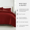 thumbnail image 6 of Noble Linens 3-Piece Burgundy Duvet Cover Set, King/ Cal King, 6 of 9