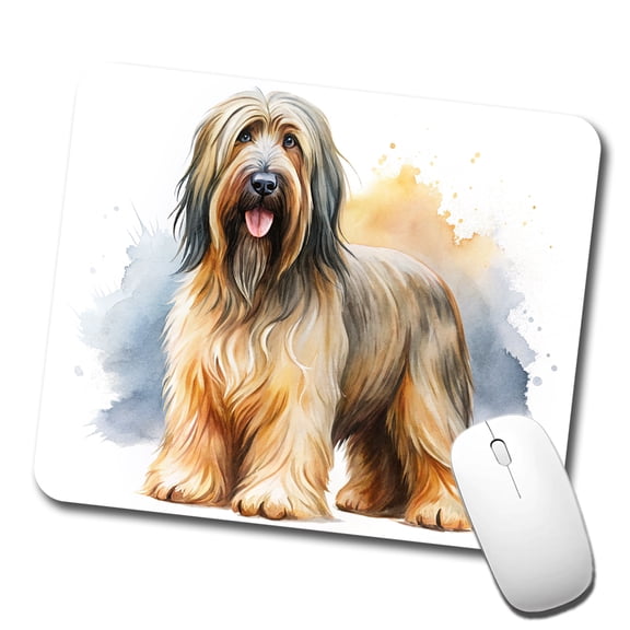 Briard Dog Watercolor Style Mouse Pad Low Profile Gaming Mat