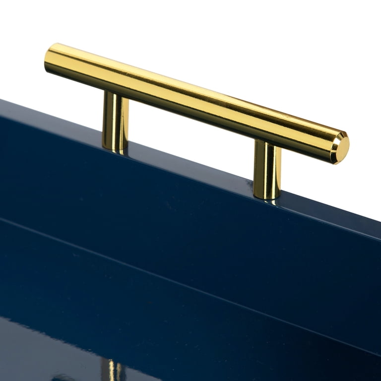 Alice Lane Slate Amethyst Stingray Tray – Large Decorative Tray With Gold Handles For Home Decor