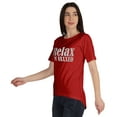 thumbnail image 4 of Inkmeso Relax I'm Vaxxed Tee Tops Scoop-Neck Funny Pro-Vaccine Womens T-shirt, 4 of 9