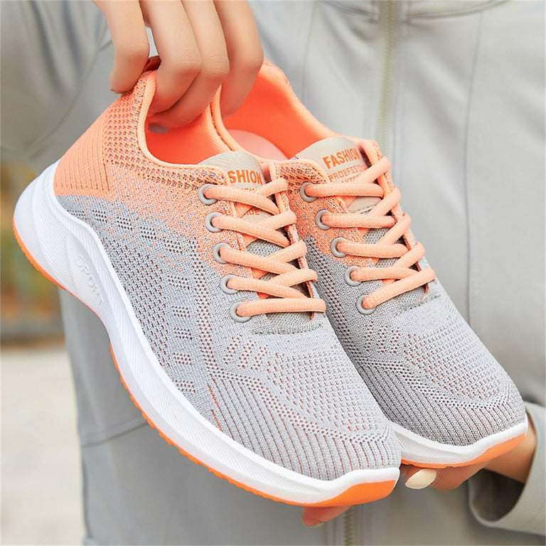 Lightweight Women's Sneakers Ladies Flats Lace Up Breathable Mesh