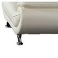 thumbnail image 4 of Olaf 50 Inch Sofa Chair- Tufted Ivory Faux Leather- Chrome Metal- Wood, 4 of 6