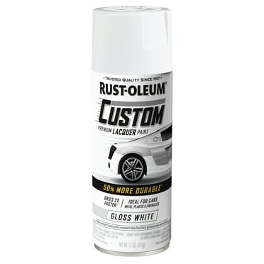 White, Rust-Oleum Automotive Custom Lacquer Gloss Spray Paint-352722, 11 oz, 6 Pack