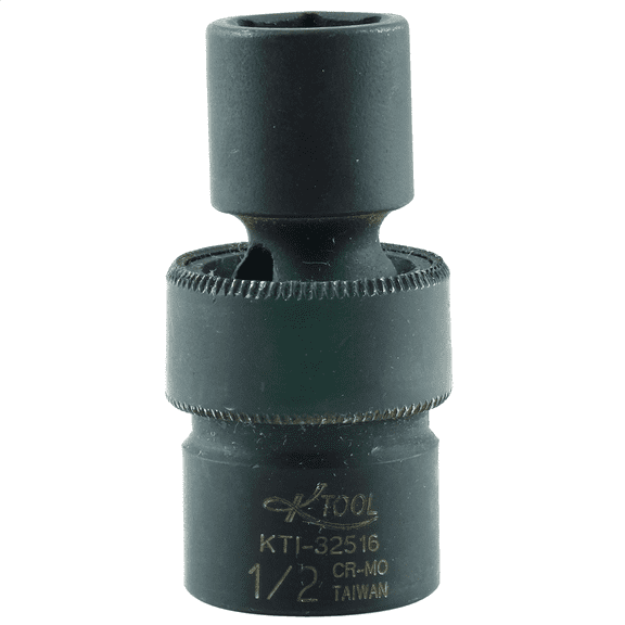 K-Tool 32516 1/2 x 3/8" Drive 6pt Fractional SAE Short Impact Flex Socket