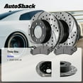 thumbnail image 3 of AutoShack Rear Solid Drilled & Slotted E-Coated Brake Rotors + Ceramic Pads + Hub Bearing Assembly 8-PC Brake Kit Replacement for 2008-2015 Scion xB ShadowGuard 10.98" (279 mm), 3 of 5