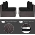 thumbnail image 4 of RELAX4LIFE 2-Piece Wicker Armless Sofa - PE Rattan Sectional Sofa Set w/Removable Cushions, All-Weather Sofa Chair Set for Porch, Balcony, Garden, Poolside, Outdoor Patio Sofa (Black), 4 of 18