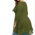thumbnail image 1 of Jumpingount Vestido corto de encaje Color sólido Transpirable Casual Bordado floral Mujeres Swing Sundress Oficina Citas Ropa de verano Vestidos Verde SG, 1 of 6